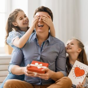 dad getting gifts on Father's Day