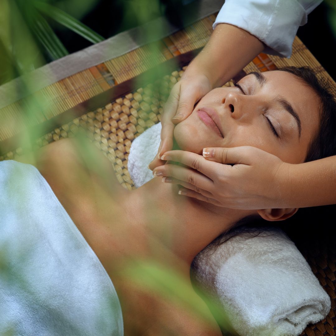 woman getting facial massage