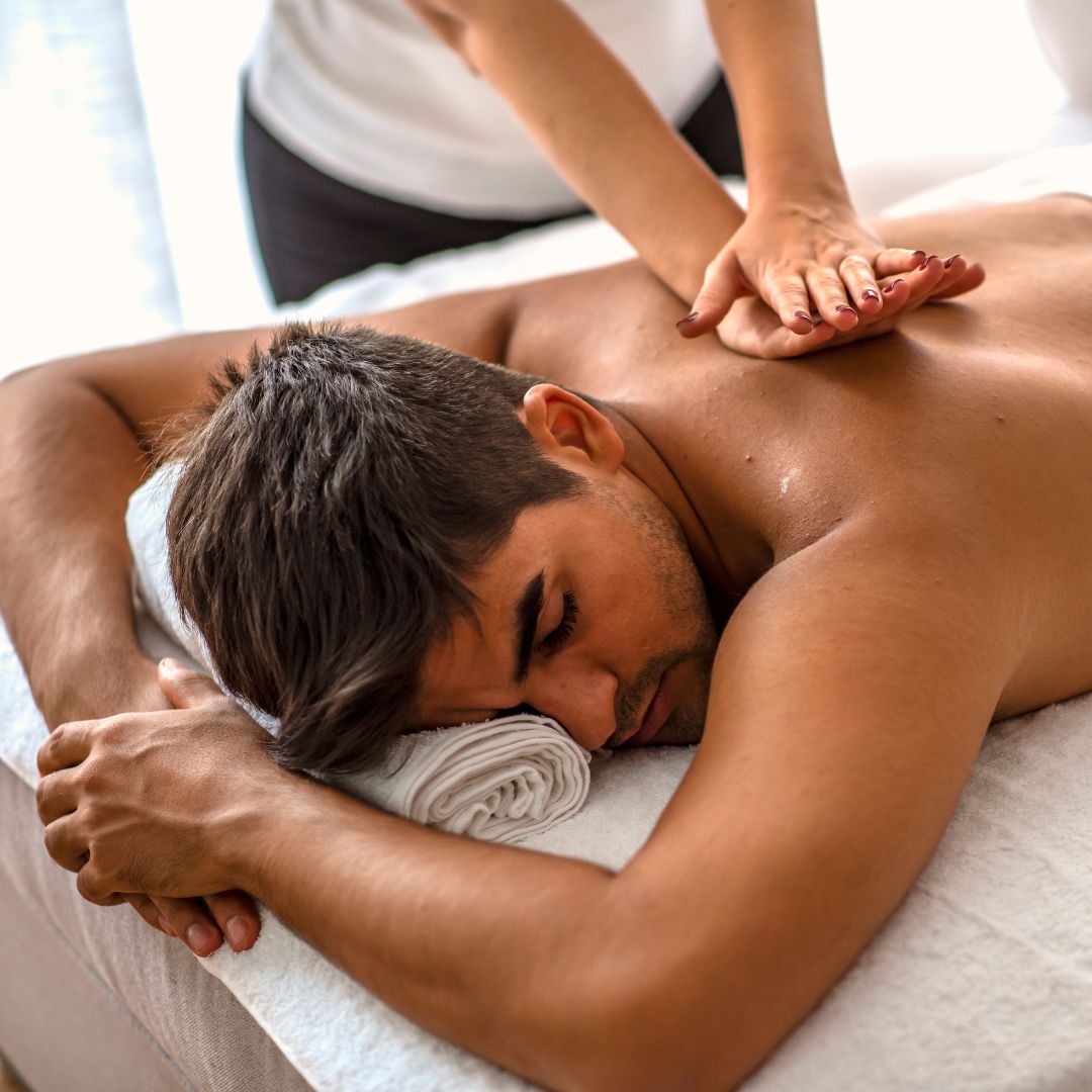 man getting massage