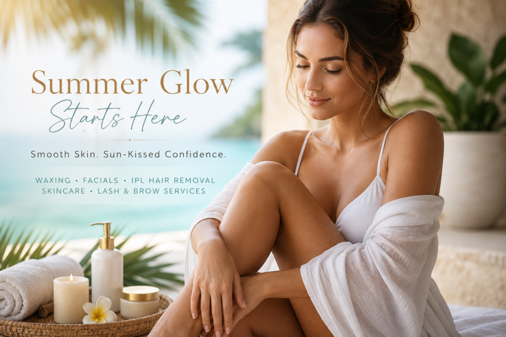 Woman enjoying relaxing summer spa skincare and waxing treatments in Nashua NH