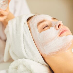 Woman getting a facial