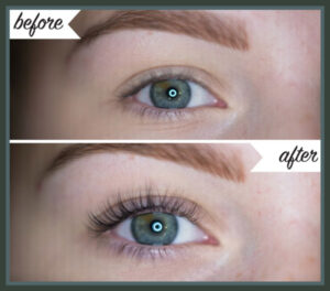 Lash lifting before and after