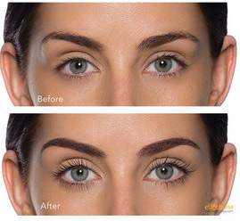 Before and after of lash tinting