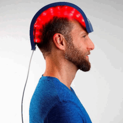 Man restoring hair with Celluma Red Light Therapy
