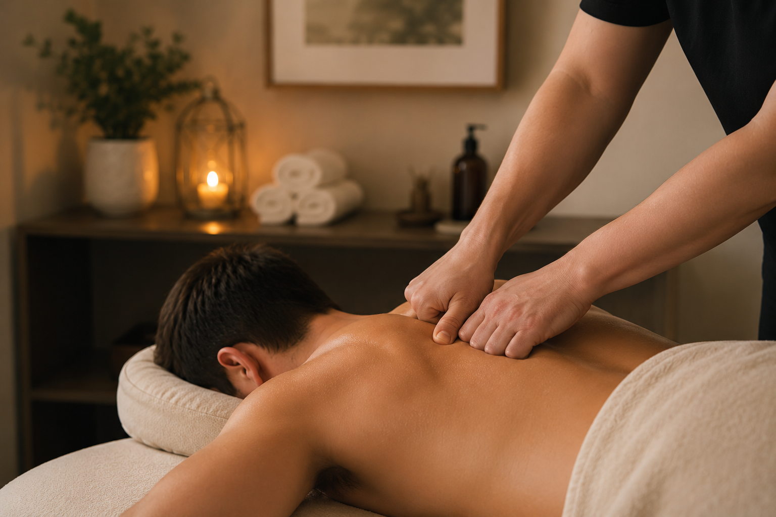 James providing a deep tissue massage at Inner Beauty Concepts in Nashua NH