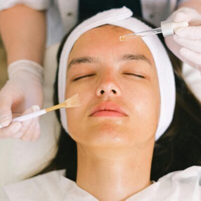 woman getting facial